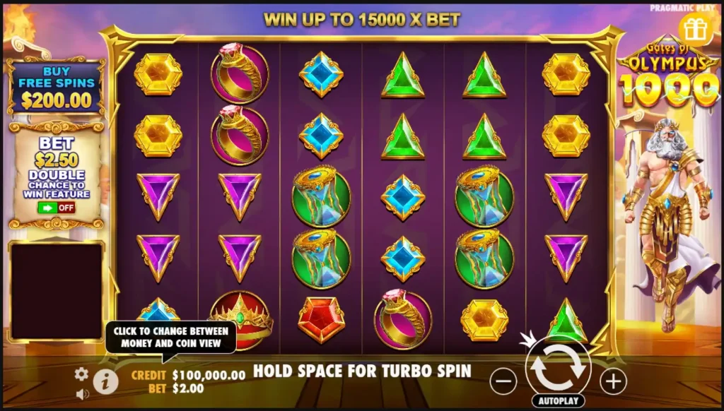 Gates of Olympus multiplier orb with 500x bonus symbol