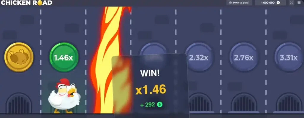 Chicken Road demo mode screen with difficulty levels easy to hardcore
